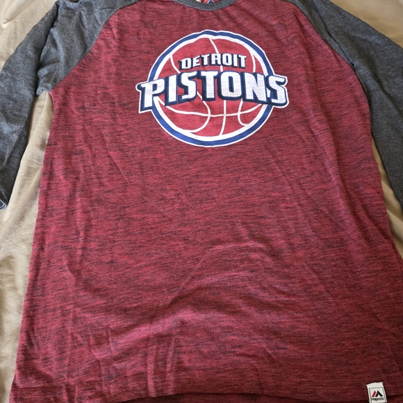 Majestic Other - Detroit Pistons Raglan 3/4 Tee – NBA Majestic – Boys XL / Men’s S